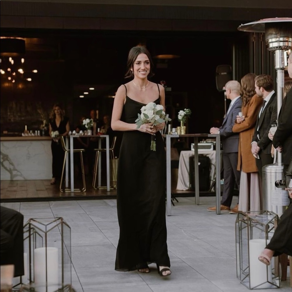 Cowl Neck Black Formal Dress